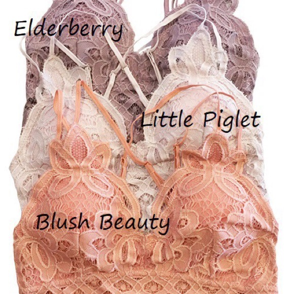 Anemone Little Piglet Boho Lace Stretchy Bralette - Picture 6 of 7